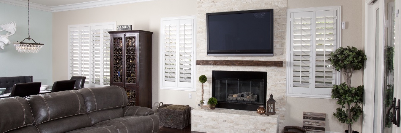 Polywood shutters in a Atlanta living room