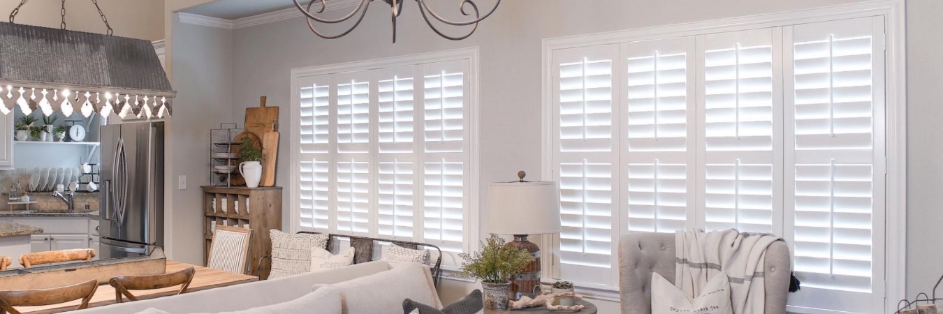 Plantation shutters in Sugar Hill kitchen