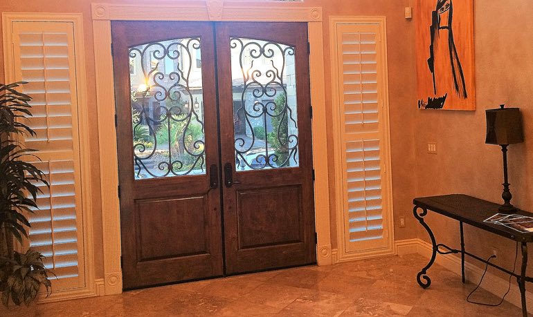 Entryway Sidelight Shutters Sunburst Shutters Atlanta