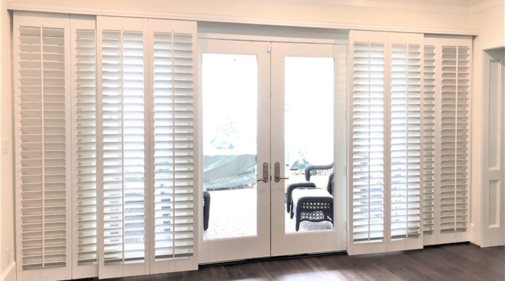 Sliding Glass Doors Window Treatments Plantation shutters on a sliding door