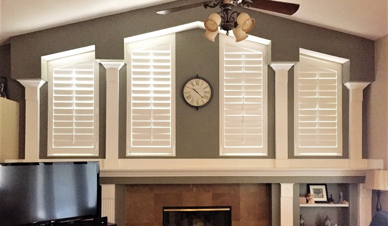 These Polywood shutters will look sturdy 10, 20 or even 30 years later. Polywood Shutters in Family Room in Atlanta